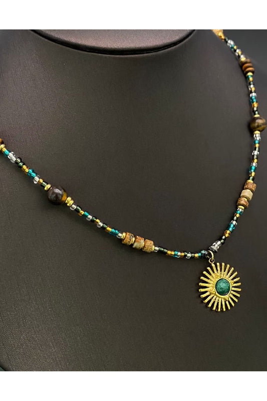 Sun Temple Beaded Necklace