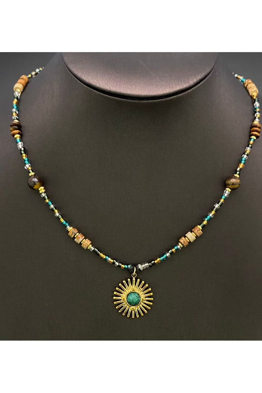 Sun Temple Beaded Necklace