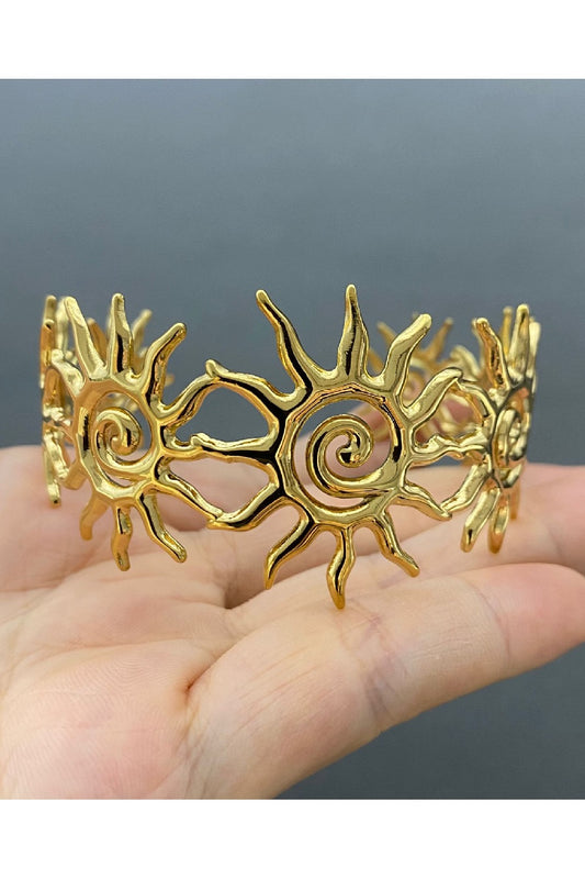 Temple Vortex Sun Adjustable Cuff Bangle