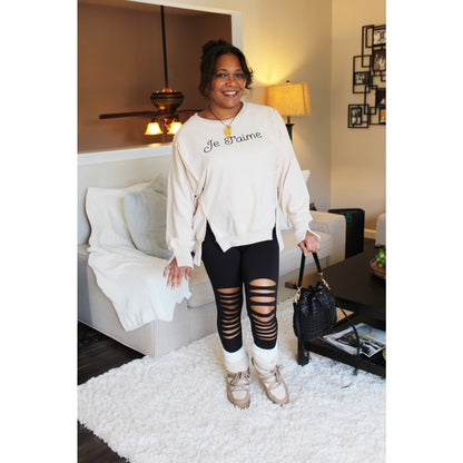 Je T'aime Side Slit Sweatshirt