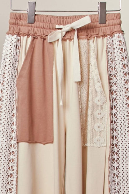 Lace Patchwork Maxi Pants
