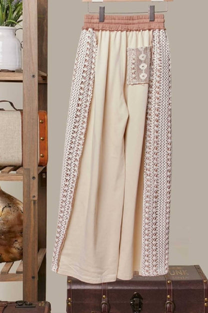 Lace Patchwork Maxi Pants