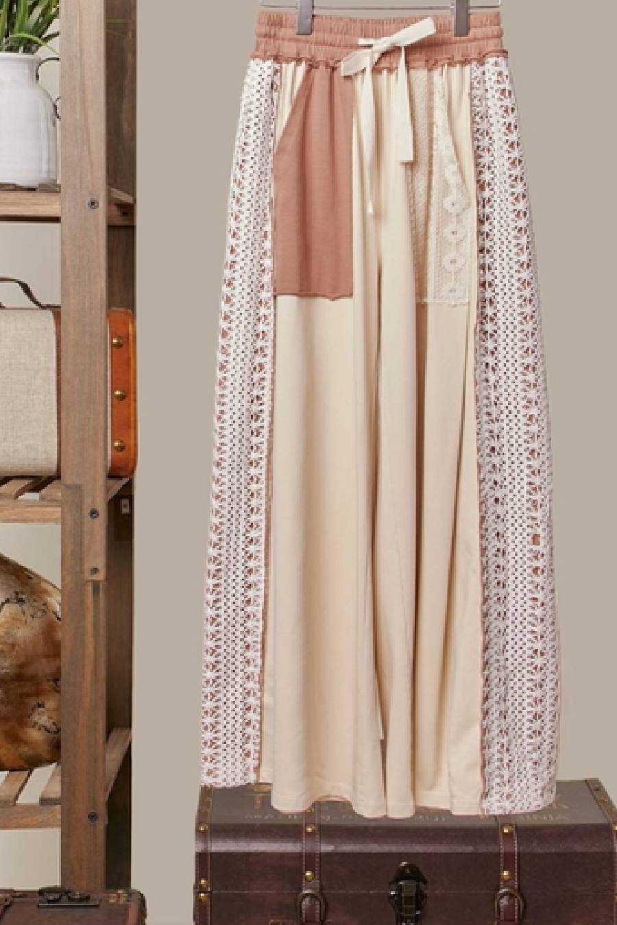 Lace Patchwork Maxi Pants