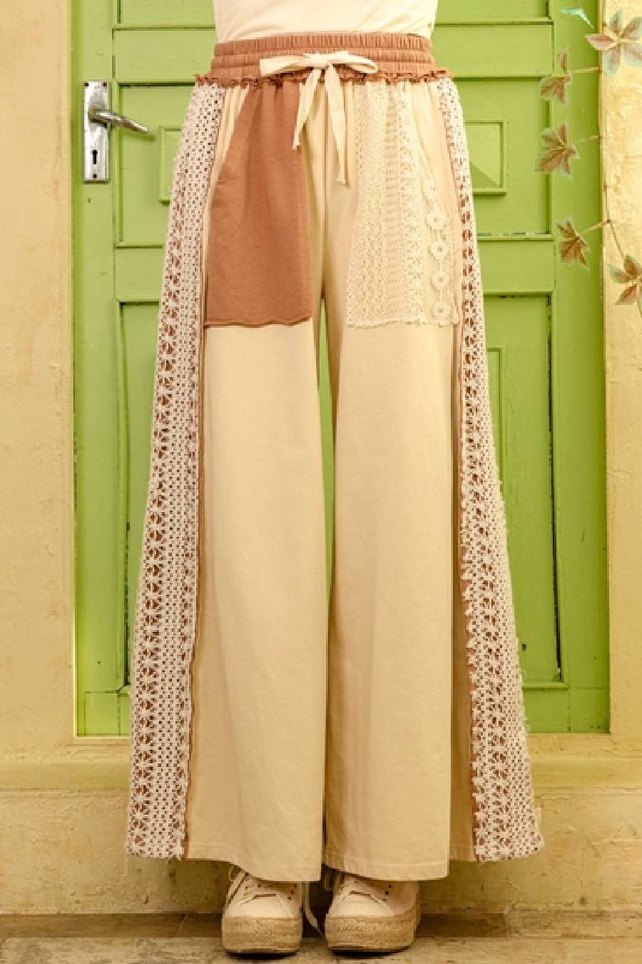 Lace Patchwork Maxi Pants