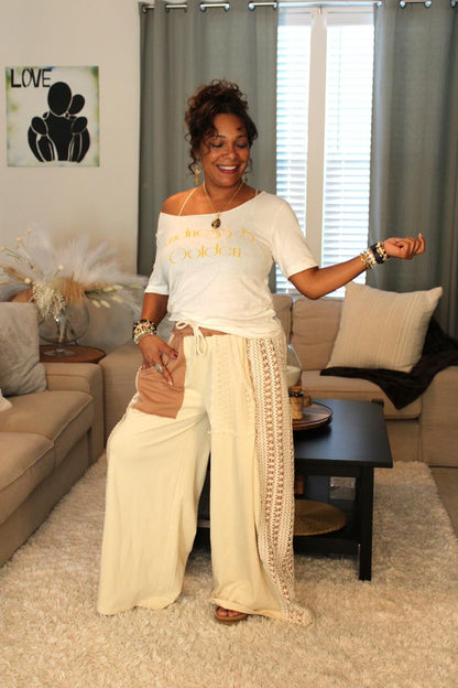 Lace Patchwork Maxi Pants