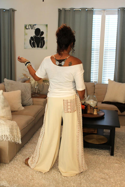 Lace Patchwork Maxi Pants