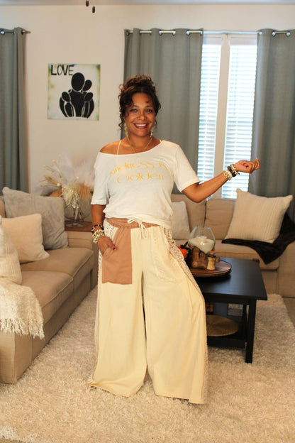 Lace Patchwork Maxi Pants