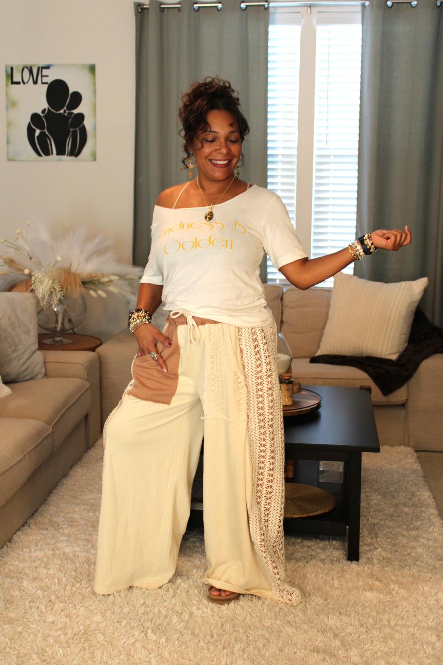 Lace Patchwork Maxi Pants