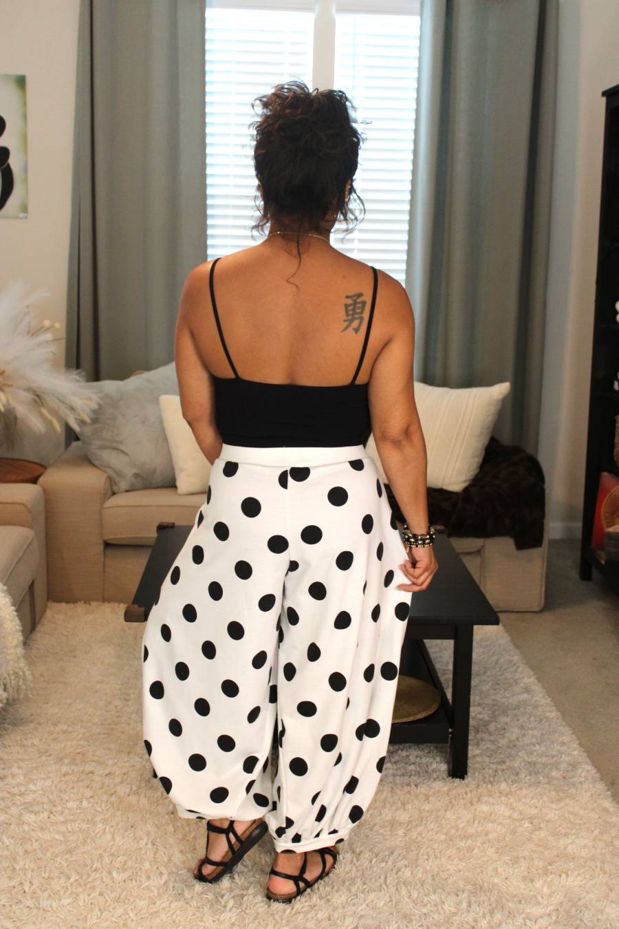 Lady Blanc Polka Dot French Terry Balloon Pants