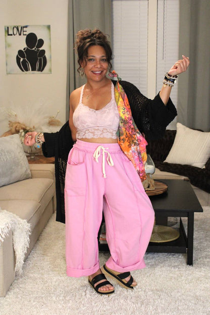 Lavender My Heart French Terry Barrel Pants