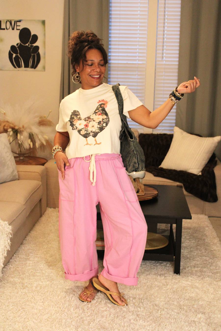 Lavender My Heart French Terry Barrel Pants