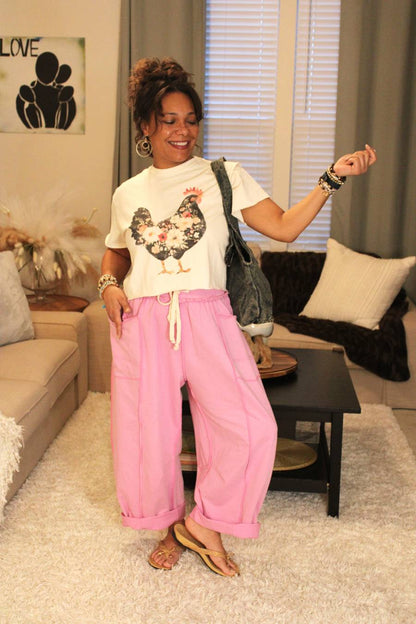 Lavender My Heart French Terry Barrel Pants
