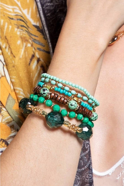 Layers Of The Deep Blue Sea Bohemian Stack Bracelets