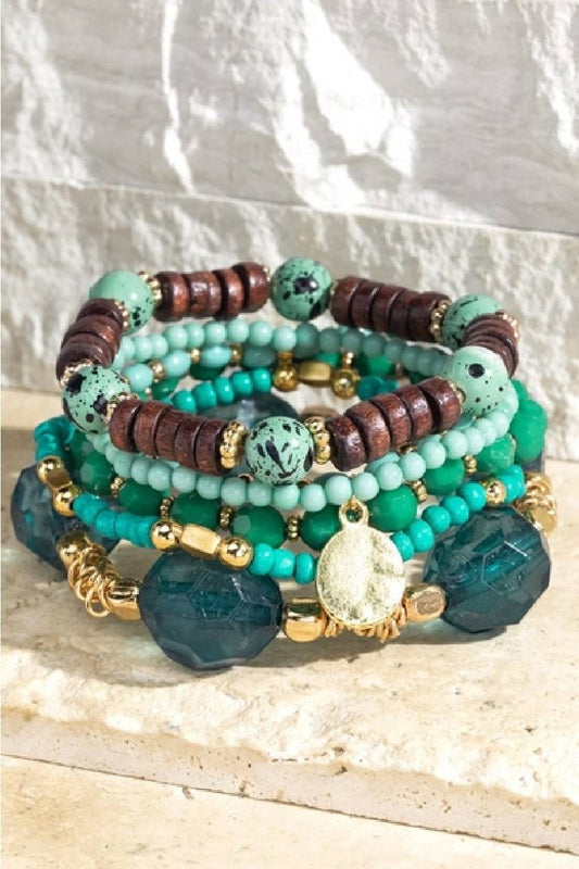 Layers Of The Deep Blue Sea Bohemian Stack Bracelets