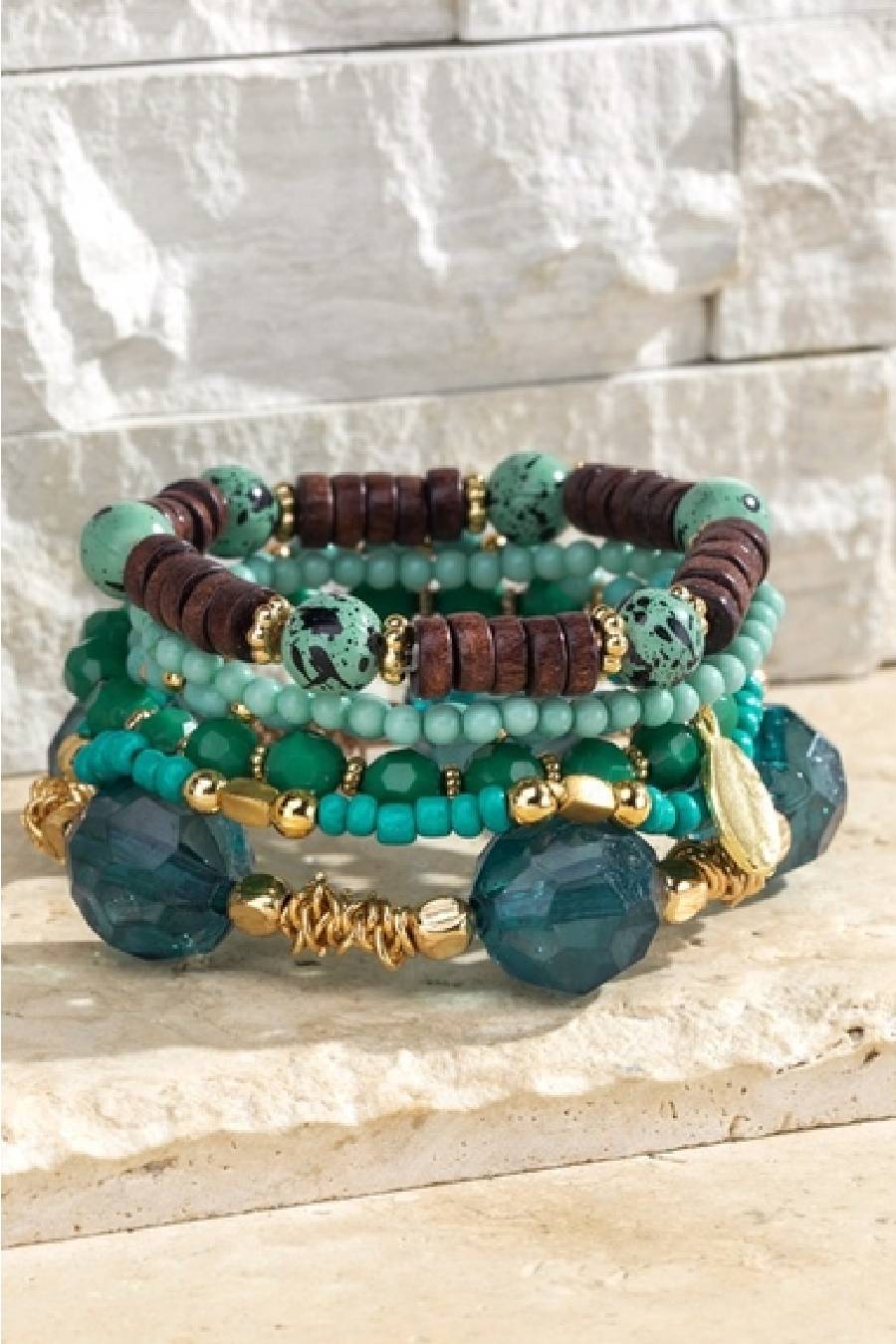 Layers Of The Deep Blue Sea Bohemian Stack Bracelets