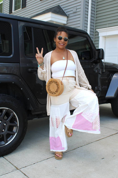 Light Pink Crochet Pattern Boho Lace Pants