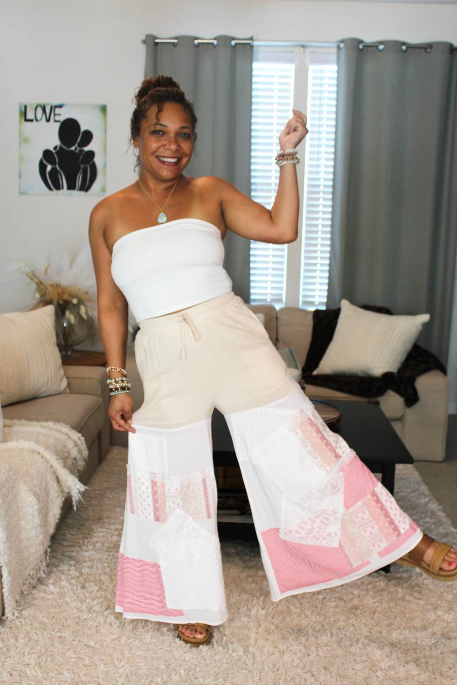 Light Pink Crochet Pattern Boho Lace Pants