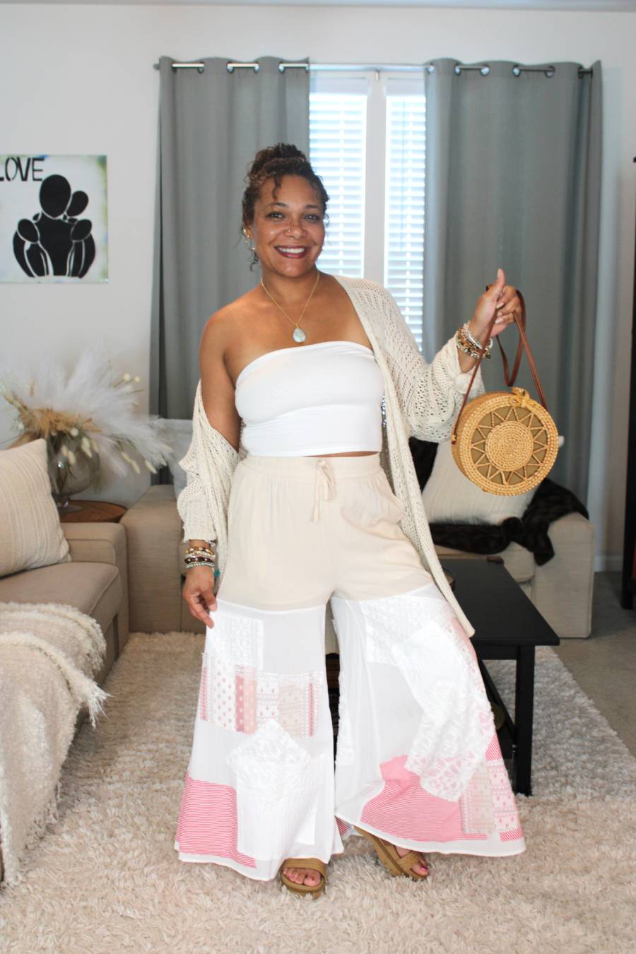 Light Pink Crochet Pattern Boho Lace Pants