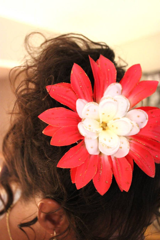 Red Burst Hair Flower
