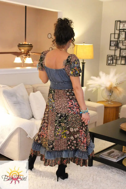 YT Love Letter Patchwork Midi Dress