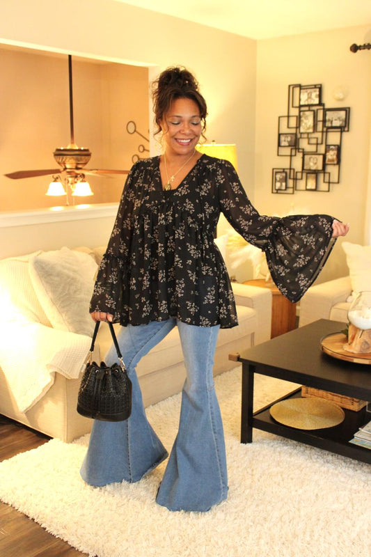 Lovely Floral Night Chiffon Blouse