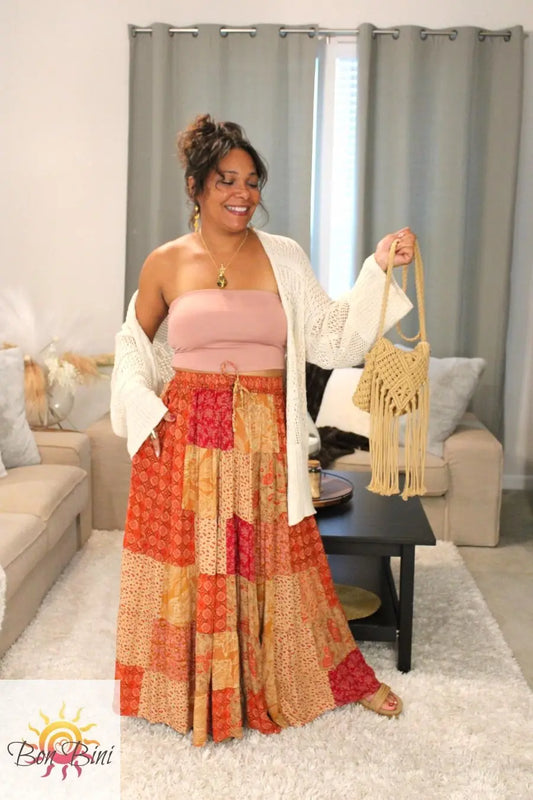 BB Maple Bloom Patchwork Maxi Skirt