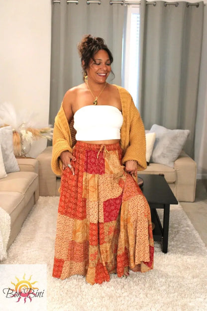 BB Maple Bloom Patchwork Maxi Skirt