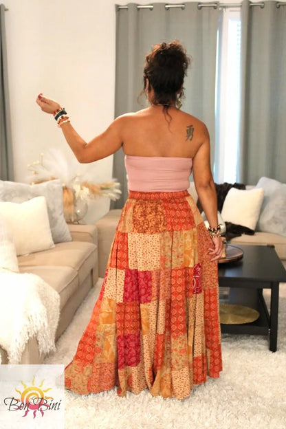BB Maple Bloom Patchwork Maxi Skirt