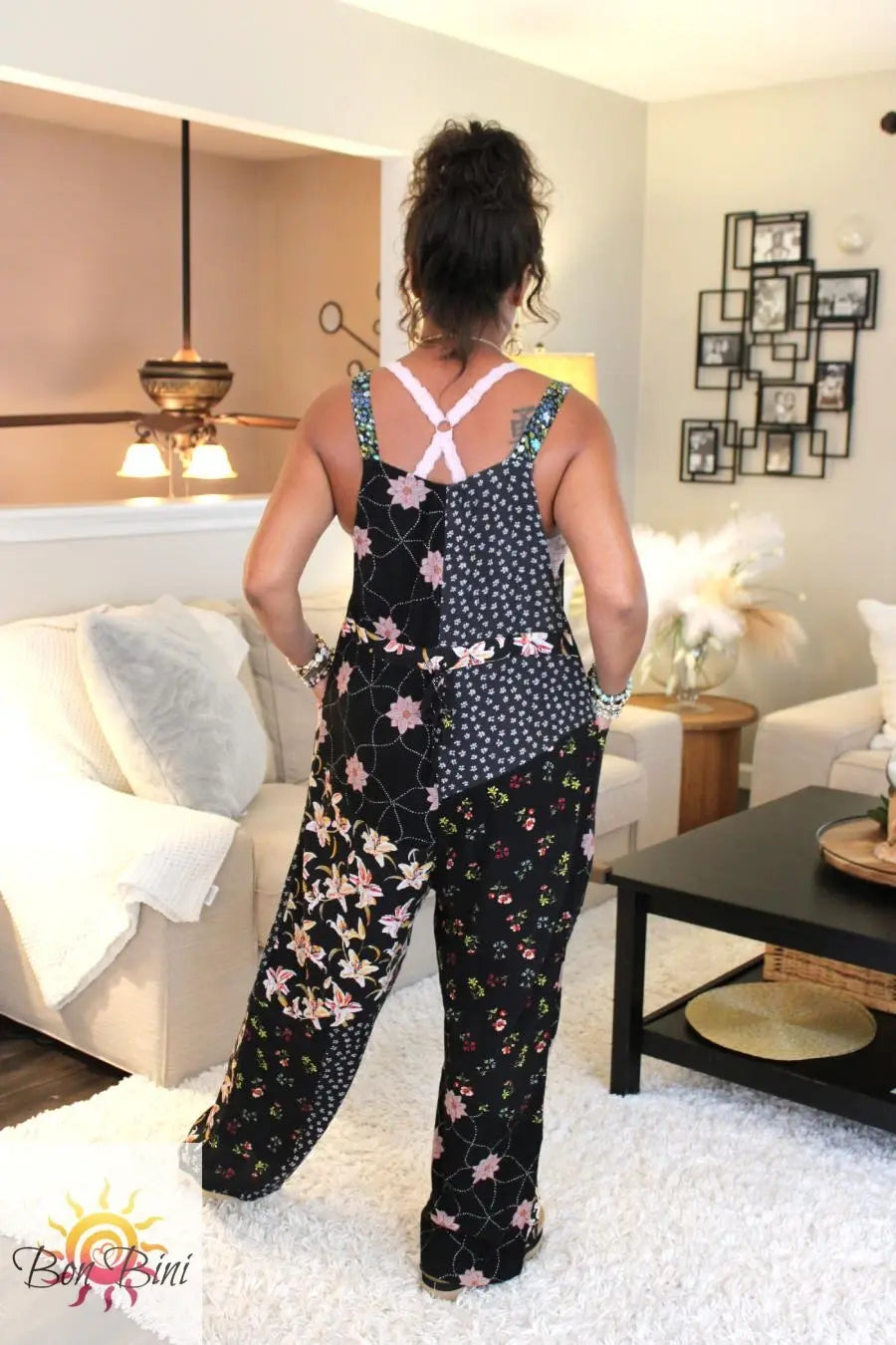 BB Midnight Bloom Patchwork Overalls