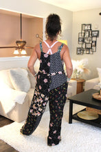 Load image into Gallery viewer, Midnight Bloom Patchwork Overalls
