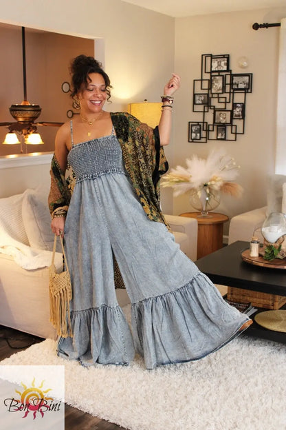 O&H Wind Song Ruffle Wide Leg Jumpsuit