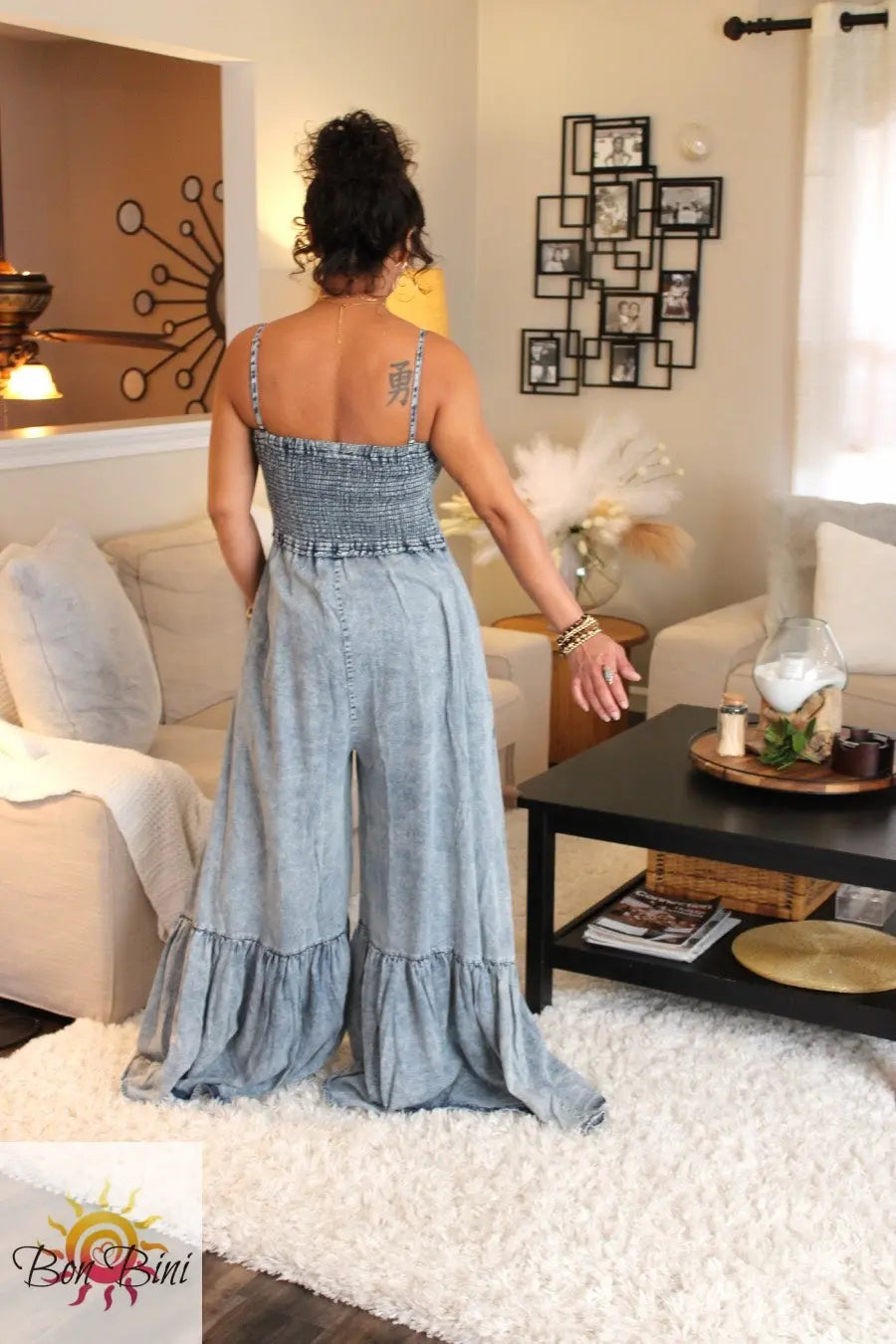 O&H Wind Song Ruffle Wide Leg Jumpsuit