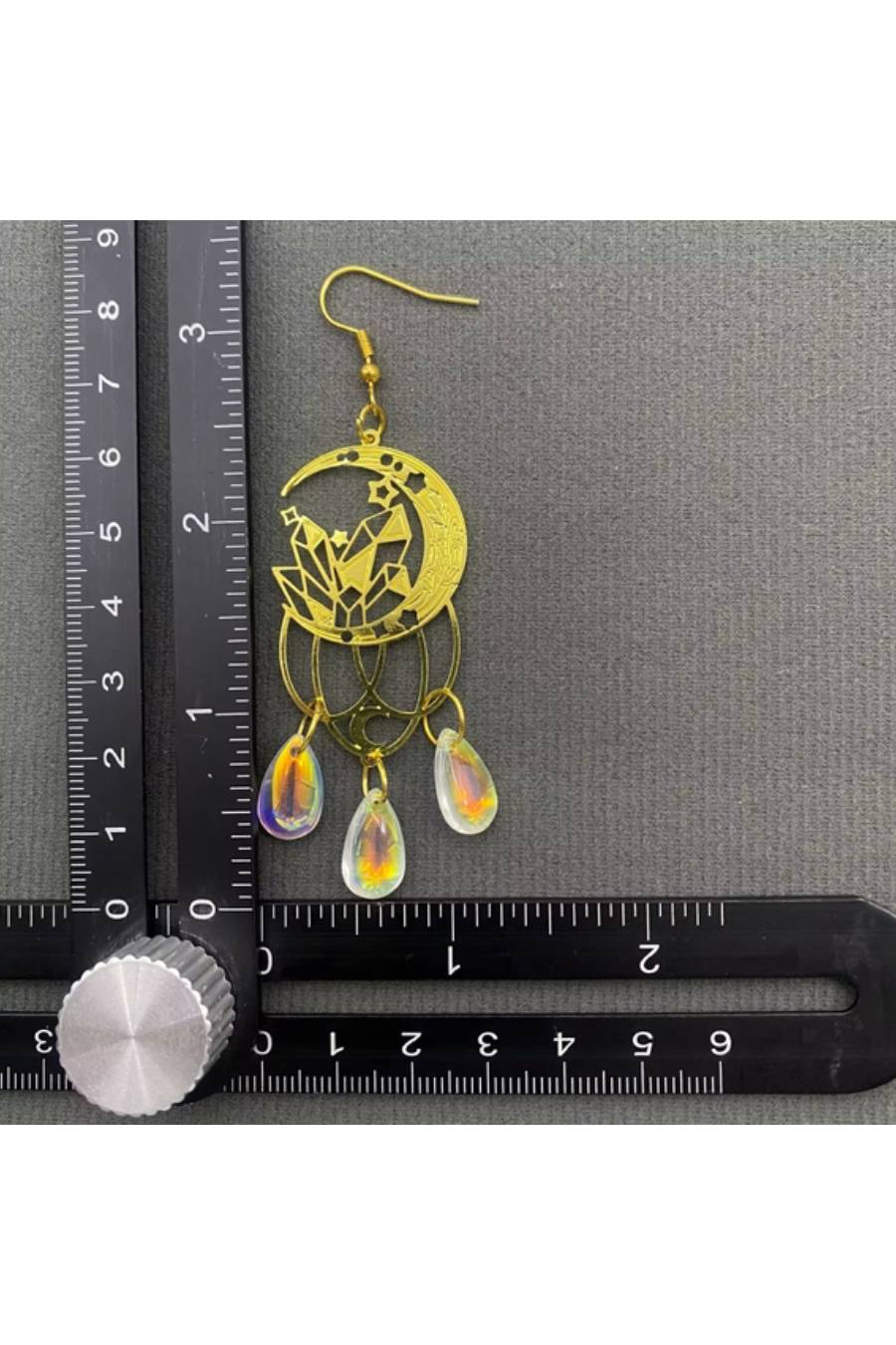 BB Moon Crystals Fringe Dangle Earrings