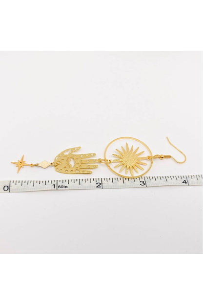 Moon Sun Palm Earrings