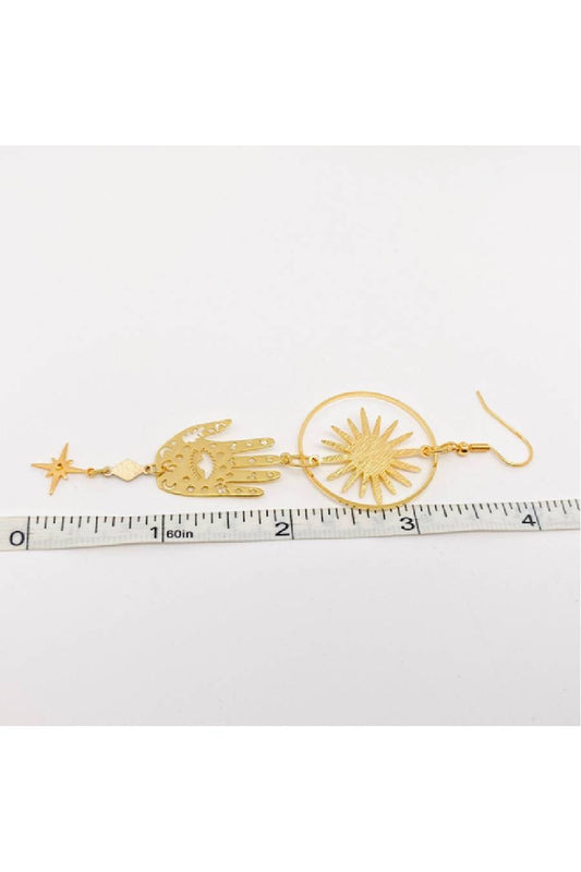 Moon Sun Palm Earrings