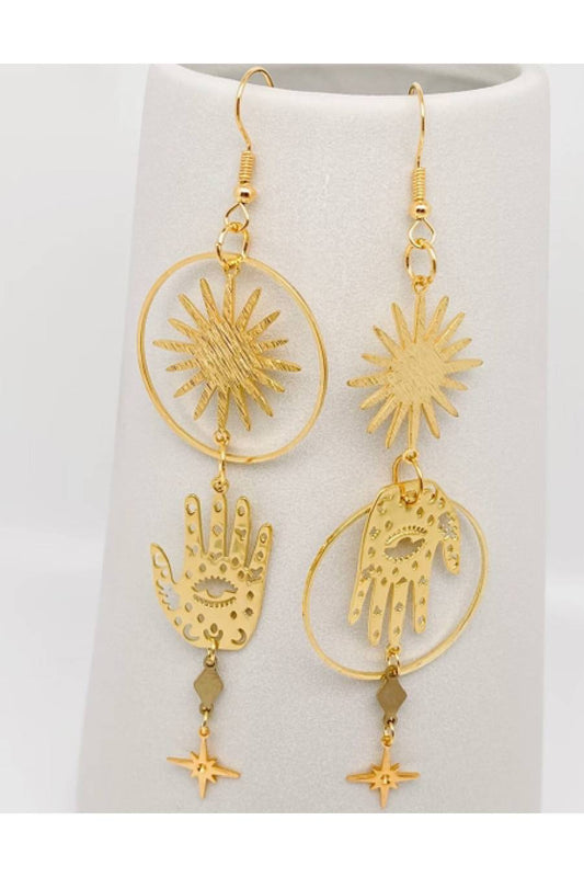 Moon Sun Palm Earrings