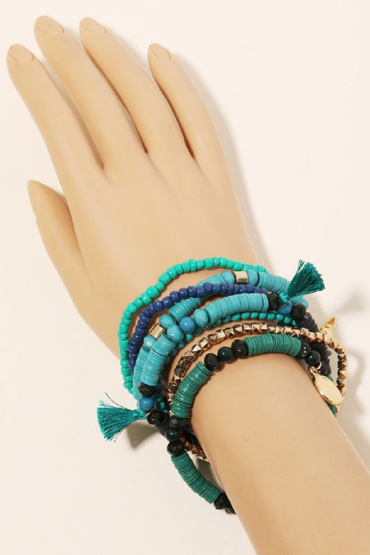 Turquoise & Black Sands Boho Bracelets