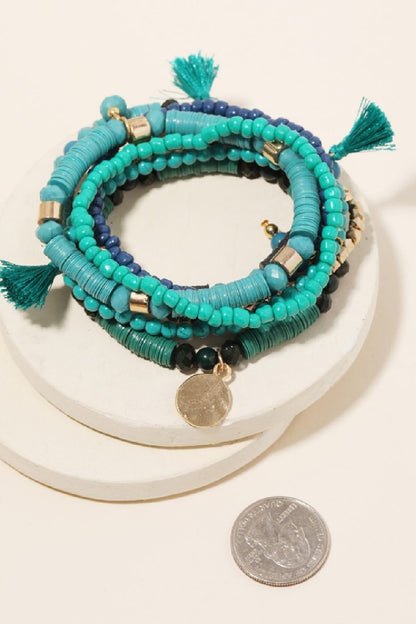 Turquoise & Black Sands Boho Bracelets
