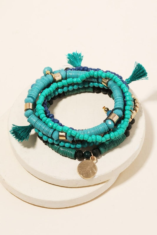 Turquoise & Black Sands Boho Bracelets