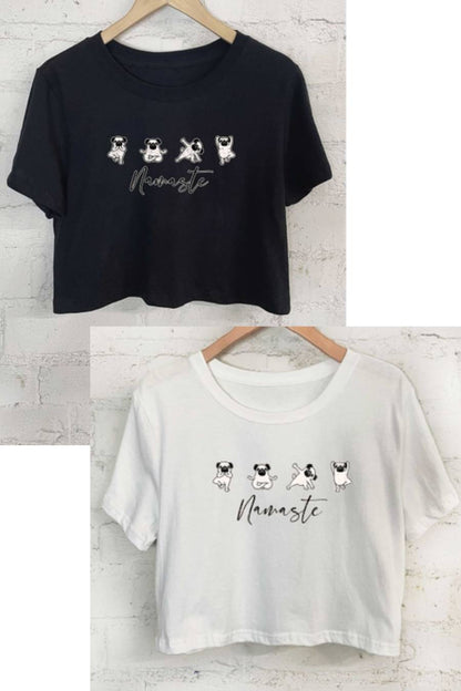 Namaste Yoga Dog Short Crop Top
