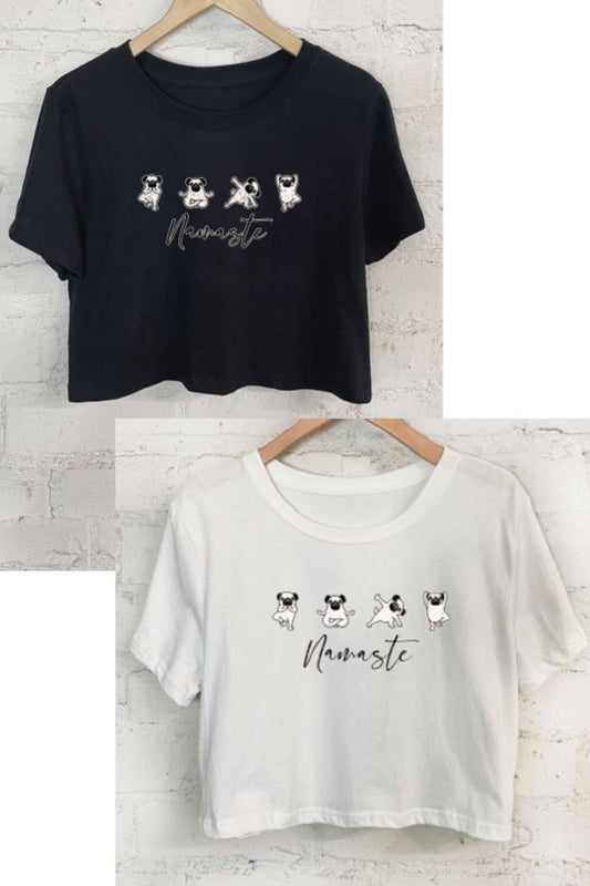 Namaste Yoga Dog Short Crop Top
