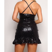 Load image into Gallery viewer, Natasha Sexy Ruffle Sequins Mini Dress
