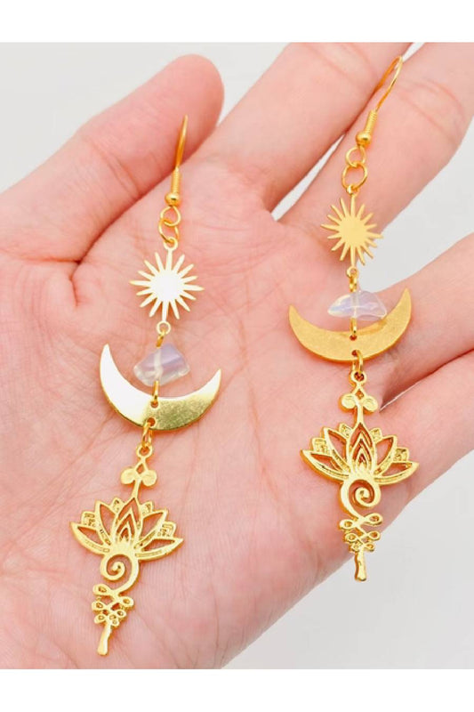 Night Of The Lotus Dangle Earrings