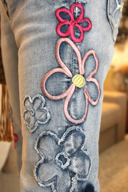 O&H Flower Power Embroidered Jeans
