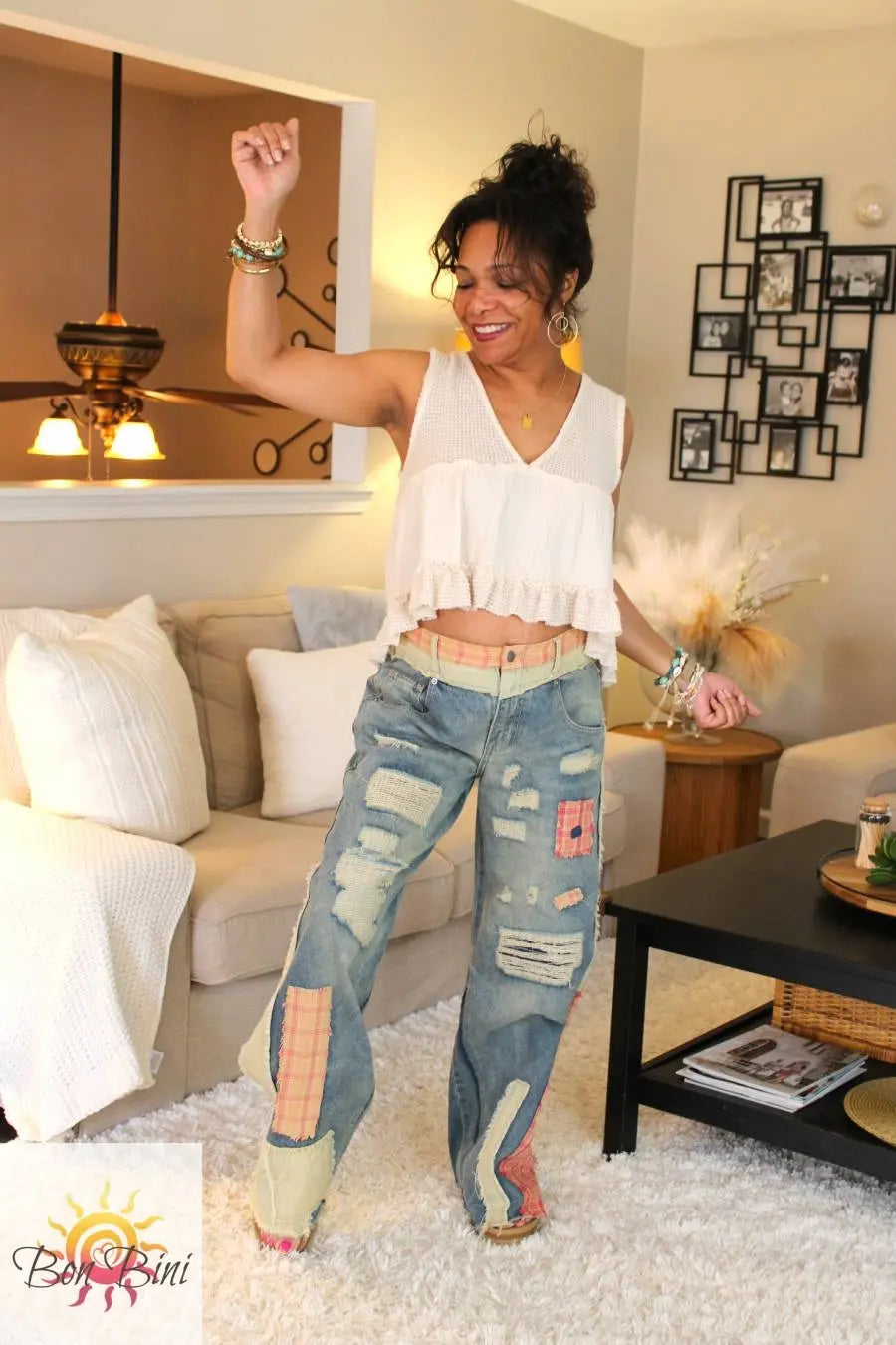 O&H Touch of Pink Denim Pants