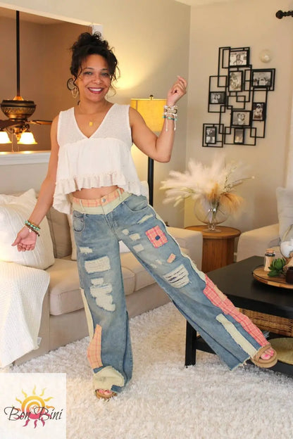 O&H Touch of Pink Denim Pants