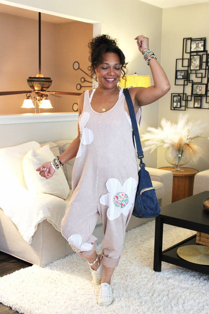 JH Mineral Wash Flower Power Jumpsuit