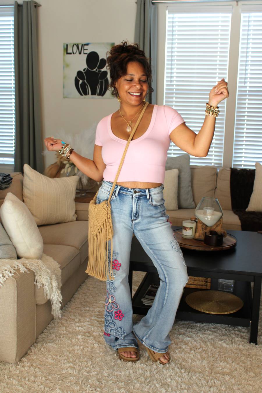 O&H Flower Power Embroidered Jeans