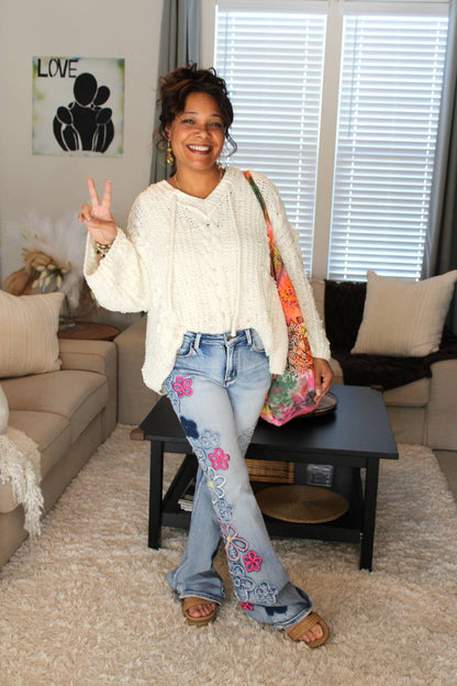 O&H Flower Power Embroidered Jeans