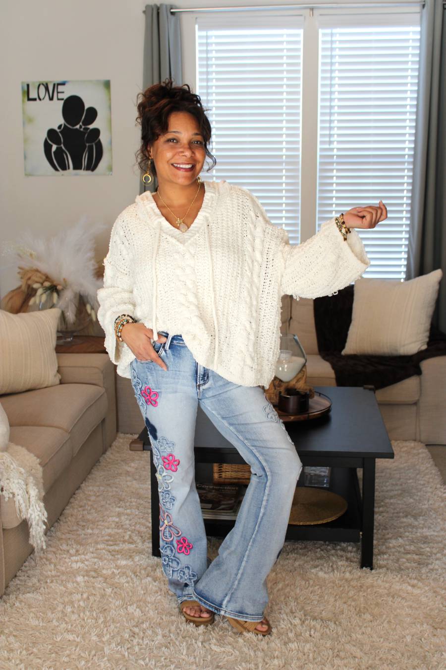 O&H Flower Power Embroidered Jeans